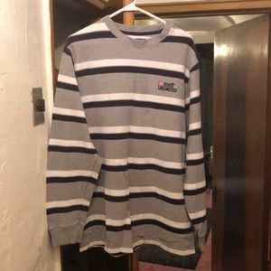 Mark eckō grey/blue striped long sleeve thermal
